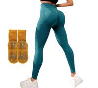 heofonm Resistance Band Leggings, 3D Leggings for Women, High Waisted Butt Lifting Tummy Training Control for Gym Workout (Green,TG)