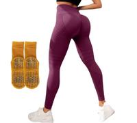 heofonm Resistance Band Leggings, 3D Leggings for Women, High Waisted Butt Lifting Tummy Training Control for Gym Workout (Wine Red,M)