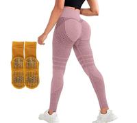 heofonm Resistance Band Leggings, 3D Leggings for Women, High Waisted Butt Lifting Tummy Training Control for Gym Workout (Pink,TG)