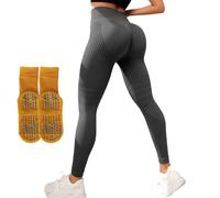heofonm Resistance Band Leggings, 3D Leggings for Women, High Waisted Butt Lifting Tummy Training Control for Gym Workout (Dark Gray,M)