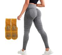 heofonm Resistance Band Leggings, 3D Leggings for Women, High Waisted Butt Lifting Tummy Training Control for Gym Workout (Light Gray,TG)