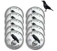 heofonm The F-CAW-F Coin - for Those Who Laugh at Life and Give Zero F*CKS! Black Raven Last Fuck Coin, Funny Novelty Challenge Coins, Token of Letting Go and Moving on (10pcs)