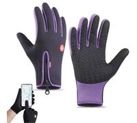 heofonm Ultimate Waterproof & Windproof Thermal Non-Slip Gloves, Unisex Sports Cycling Thermal Touch Screen Windproof Gloves (Purple,Small)