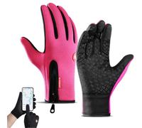 heofonm Ultimate Waterproof & Windproof Thermal Non-Slip Gloves, Unisex Sports Cycling Thermal Touch Screen Windproof Gloves (Pink,Medium)
