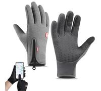 heofonm Ultimate Waterproof & Windproof Thermal Non-Slip Gloves, Unisex Sports Cycling Thermal Touch Screen Windproof Gloves (Gray,X-Large)
