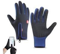 heofonm Ultimate Waterproof & Windproof Thermal Non-Slip Gloves, Unisex Sports Cycling Thermal Touch Screen Windproof Gloves (Dark Blue,Small)