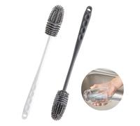 HEOUCH 2 Pièces Goupillon Silicone, Goupillon Biberon Longue et Douce, Goupillon Bouteille avec Embout en Silicone, pour Les Bouteilles en Verre à Goulot étroit et Les Bouteilles Thermos