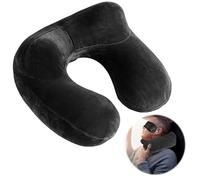 HEOUCH Oreiller Gonflable, Coussin de Voyage, Coussin Avion, Gonflage Rapide, Daim Doux, Cervical en Forme de U Irrégulier, Amovible, Lavable, Convient pour Les Voyages et Les Pauses au Bureau