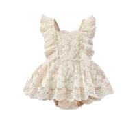 HEOXIN Haut de Maillot de Bain pour Nouveau-né, Robe Tutu à Broderie de Fleurs en Dentelle, Robe de Princesse sans Manches avec Bretelles Réglables Robes d'anniversaire pour 2-3 Ans, Khaki