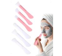 HEOXIN Lot 6PCS Pinceaux Masque Silicone Spatule Masque Facial Double Face Applicateur Uniforme Pinceau Réutilisable Lavables Maquillage Souple Visage Soins Brosse Bricolage Masque Argile Crème Gel