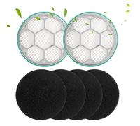 Hepa Filtre éponge de rechange compatible avec Neabot/Neakasa P1 Pro Kit de toilettage et aspirateur, cercle de 9,5 cm de diamètre (2 filtres HEPA + 4 éponges)