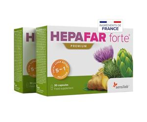 Hepafar Forte Premium Detox, Chardon-Marie, Artichaut, Complexe de Pissenlit, 60 gélules, Vitamine E, Phospholipides, Sensilab