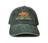 Hepandy Chapeaux brodés California Bear Dad | Cali Bear Casquette de baseball réglable avec drapeau de l'État brodé pour homme et femme