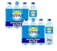 HEPAR - Eau minérale naturelle riche en magnésium - Lot de 12x75 CL