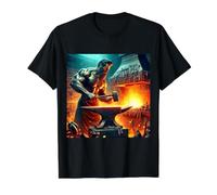 Hephaestus Dieu Grec du feu - Artisanat - Forge T-Shirt Graphique avec Valeur, Homme, Noir, L