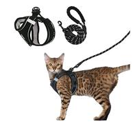 Hepper Ensemble harnais et laisse anti-fugue pour chat - Harnais tactique noir avec bandes de sécurité réfléchissantes - Gilet pour chaton ou chat/veste pour chat/promeneur pour chat - Taille M