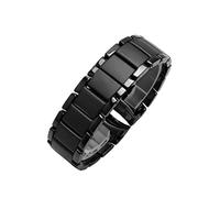 HEPUP Bracelet de montre en céramique pour Armani AR1451 AR1452 AR1400 AR1410 Bracelet de montre avec fermoir papillon en acier inoxydable 22 24 mm, Agate