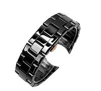 HEPUP Bracelet en céramique pour montre Armani AR1451 AR1452 AR1400 AR1410 avec fermoir papillon en acier inoxydable, bracelets de montre de 22 à 24 mm, Agate