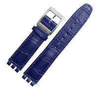 HEPUP Bracelet en cuir de veau véritable de 17 mm et 19 mm pour montre Swatch pour homme et femme Motif alligator Accessoires de montre, 17mm, Agate