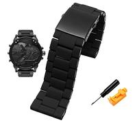 HEPUP Diesel DZ7370 DZ7395 DZ 7430 DZ7396 Bracelet de montre en acier inoxydable et agate Grand cadran fin en gel de silice 28 mm 28 mm