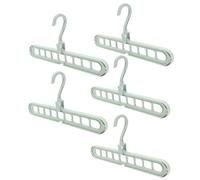 Hepzest Magic Cintres Organizer, Cintre Anti-DéRapage Rotate, Cintres Gain de Place, Cintres de Rangement Pliables, Ensemble de 5 Cintres Standard à 9 Trous, Vert Robuste en Plastique