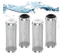 Heqishun 4 Pièces 16mm Garde de Filtre d'Aquarium, Garde de Protecteur de Filtre de Maille d'Aquarium, Protection du Filtre en Acier Inoxydable Empêche Les Petits Poissons de Se Faire sucer