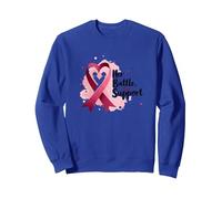 Her Battle, Our Support - Sensibilisation au Cancer du Sein Sweatshirt, Unisexe pour Adultes, Bleu Royal, XXL