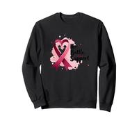 Her Battle, Our Support - Sensibilisation au Cancer du Sein Sweatshirt, Unisexe pour Adultes, Noir, S