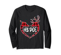 Her Buck His Doe Reindeer Christmas Assorti Couples Christmas Manche Longue