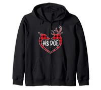 Her Buck His Doe Reindeer Christmas Assorti Couples Christmas Sweat à Capuche
