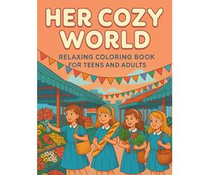 Her Cozy World: Relaxing Coloring Book For Teens and Adults: Easy-to-Color 8.5x11 Inch Black-and-White Drawings of Girls in Peaceful, Lovely, and Comforting Everyday Scenes and Moments