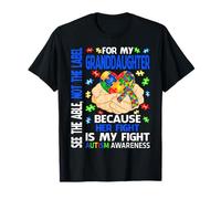 Her Fight Is My Fight Blue Granddaughter Autism Awareness T-Shirt
