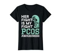 Her Fight is My Fight PCOS Syndrome de l'ovaire polykystique T-Shirt Graphique avec Valeur