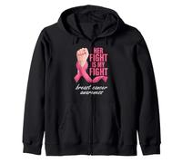 « Her Fight is My Fight » Sensibilisation au Cancer du Sein Sweat à Capuche
