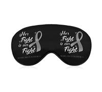 Her Fight is Our Fight Cerveau Cancer Sensibilisation Masques de Sommeil Couverture des Yeux Blackout avec Sangle Élastique Réglable Nuit Bandeau pour Femmes Hommes Yoga Voyage Sieste
