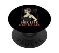 Her Life Her Rules Citation Indépendante Pin Up Girl PopSockets PopGrip Adhésif