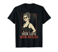 Her Life Her Rules Citation Indépendante Pin Up Girl T-Shirt