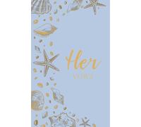 Her Vows: Wedding Vow Book: Coastal Shell Design in Sky Blue and Gold - Lined Vow Booklet for Bride - Beach Wedding Ceremony Keepsake - Mix & Match Set