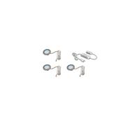 Hera 61056938002 Lot de 3 spots encastrables LED, métal, aspect acier inoxydable, 6,8 x 6,8 x 1,5 cm