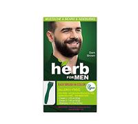 Herb For Men, Teinture pour Moustache et Barbe Sans PPD et Sans Ammoniaque, Ingrédients Naturels Vegan, Sans Odeur, Fini les Irritations de la Peau dues à la Coloration pour Peau Sensible - Marron Fon