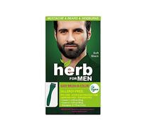 Herb For Men, Teinture pour Moustache et Barbe Sans PPD ni Ammoniaque, Ingrédients Naturels Végétaliens, Sans Odeur, Plus d'Irritations Cutanées dues à la Coloration pour Peau Sensible - Noir Doux.