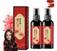 Herbal Black Hair Spray, Saffron Hair Blackening Spray,Saffron And Polygonum Multiflorum Essence Sprays, Leaving Hairs Shiny Non-Frizzy, For Men Women (2pcs)