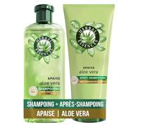 Herbal Essences Apaise Shampoing Hydratant 250ml Et Après-shampoing 200ml Aloe Vera - Hydrate, Nettoie et Nourrit Les Cheveux Très Secs, Parfum Jasmin, Végan