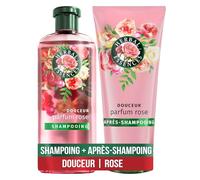 Herbal Essences Douceur Shampoing 250ml Et Après-Shampoing 200ml Parfum Rose, Nutrition pour Cheveux Secs, Ingrédients d'Origine Naturelle, Végan