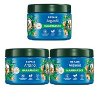 Herbal Essences Repair Masque capillaire à l'huile d'argan 300 ml Des cheveux abîmés aux cheveux plus souples et brillants, soin intensif, avec ingrédients d'origine naturelle, végétalien (Lot de 3)