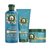 Herbal Essences Argan Oil Repair Routine Avec Shampooing 250ml, 200ml Conditioner Et 500ml Mask. Pour les cheveux abîmés. Nutrition intense pour les cheveux mous et lisses.