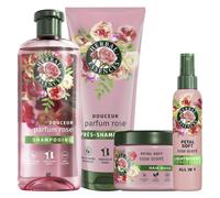 HERBAL ESSENCES Routine Douceur Parfum Rose Avec Shampooing 250 ml, Après-Shampooing 200 ml, Masque 500 ml Et Spray Tout-en-Un Léger 145 ml