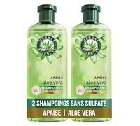 Herbal Essences Apaise Shampoing Hydratant Aloe Vera 2x250ml, Hydrate, Nettoie et Nourrit Les Cheveux Très Secs,Parfum Jasmin, Sans Silicone ni Sulfate, Végan (Sans tensioactifs sulfatés)
