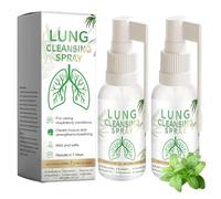 Herbal Lot de 2 sprays nettoyants pulmonaires Natural Menthe Formula, nettoie les poumons et apaise la respiration, format de voyage pratique de 30 ml