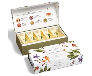 Herbal Retreat Organic Citrus And Fruit Herbal Tea, Petite Presentation Box, Sampler Gift Set With 10 Handcrafted Pyramid Bag Infusers, Caffeine Free, 10 Count (Pack of 1)